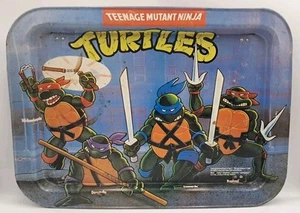Vintage Teenage Mutant Ninja Turtles Metall TV Dinner Lap Tablett 1988 TMNT Retro - Bild 1 von 13