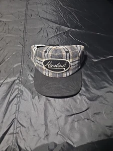 Hemlock Hat Co Lynwood kariert verstellbarer Lederriemen 5-Panel Hut ovales Logo neu mit Etikett  - Bild 1 von 7