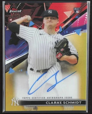 2021 TOPPS FINEST CLARKE SCHMIDT AUTO GOLD REFRACTOR 6/50 RC ROOKIE - Image 1 of 4