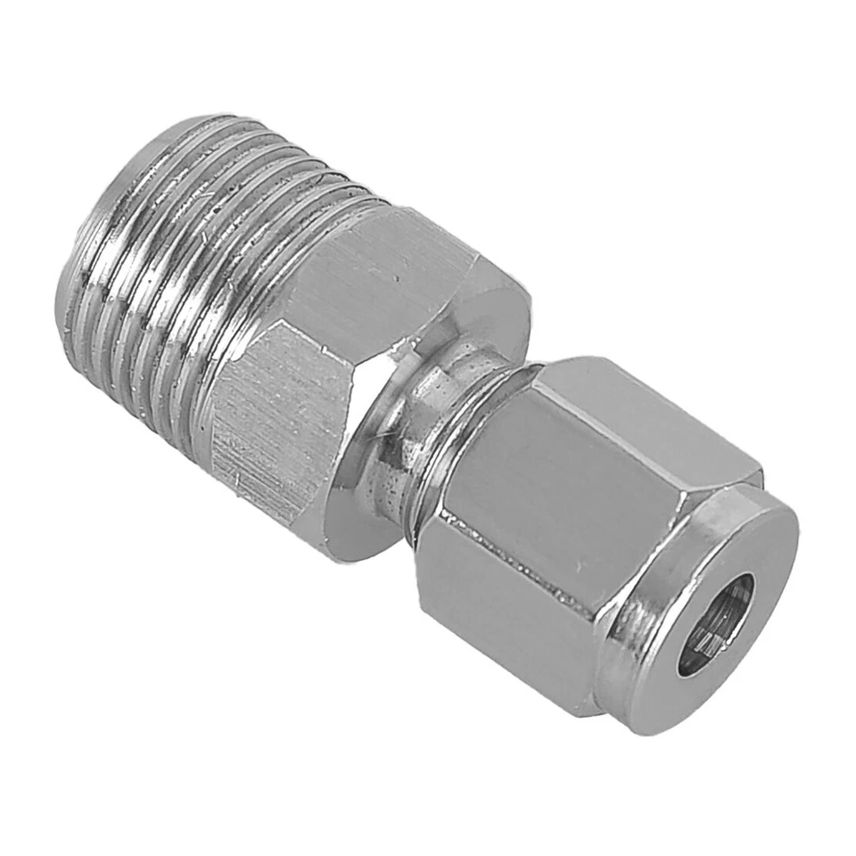 1x Compression Tube Pipe Fitting Male Connector NPT1/4" Universal Get - Immagine 1 di 4