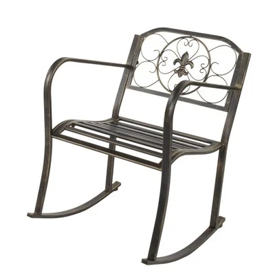 Yard Rocking Chair Patio Porch Rocker Patio Furniture Chaise Lawn Lounge Seat Foto 1 de 4