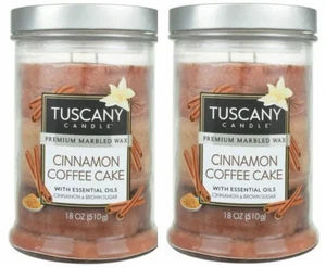 Tuscany Candle Cinnamon Coffee Cake Marbled Wax Essential Oil 18oz (2 Pack) - Picture 1 of 1
