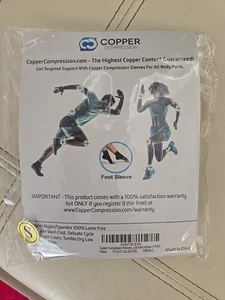 Brand New Copper Compression - Copper Infused Foot Sleeve - Small - Picture 1 of 2
