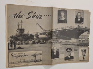 New York Naval Yard Brooklyn Shipworker Zeitung 1955 USS SARATOGA Beilage - Bild 1 von 9