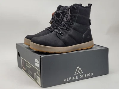 Alpine Design x Kamik Men’s Ezra Black Waterproof Winter Boots Full Leather NEW - Image 1 of 4