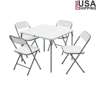 5 Piece Folding Table & Chair Set Indoor Outdoor Card Game Craft Supply New - Image 1 of 4