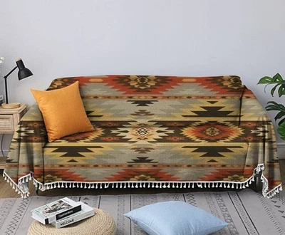 Sofá Toalla Azteca Navajo Geométrico Patrón Sin Costuras Nativo Americano Suroeste... Foto 1 de 4