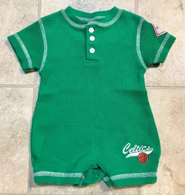 Boston Celtics NBA Vintage Niño Atleta Bebé Body Talla 6/9M Kelly Green Bird Foto 1 de 4