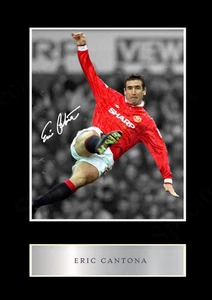 Eric Cantona Man Utd A4 Black Frame Signed Limited Edition Memorabilia Print - Bild 1 von 2