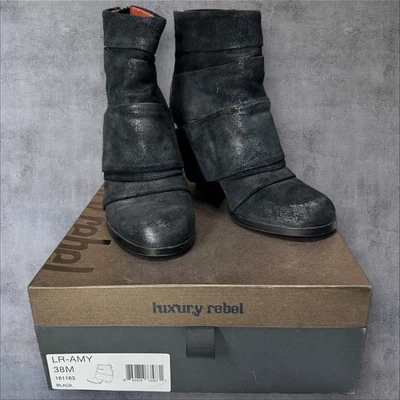 Botas al tobillo de gamuza negras Luxury Rebel LR-Amy para mujer talla 38M (US 7,5-8) Foto 1 de 4