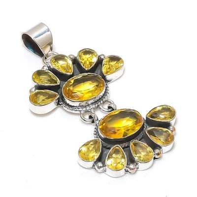 Citrine Gemstones Handmade 925 Steling Silver Birthstone Jewelry Pendant - Image 1 of 4