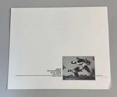 1988 New Hampshire State Duck Stamp & Print Governor's Edition - Robert Steiner - Image 1 of 4