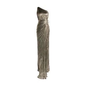 Vestido de mujer MARIA LUCIA HOHAN Jolene sin mangas con abertura lateral plateado Reino Unido 10 PVP 1860 - Imagen 1 de 13