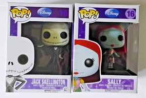 Funko Pop! DISNEY #15 JACK SKELLINGTON #16 SALLY NIGHTMARE BEFORE CHRISTMAS NIB - Picture 1 of 8