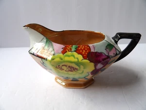 Jarra crema pintada a mano Gold Castle vintage CHIKUSA JAPAN Lusterware - Imagen 1 de 4