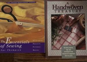Lot of 2 Vintage Essentials Sewing Handwoven Treasury 80s Soft Cover - Picture 1 of 4