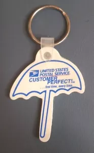 Portachiavi souvenir vintage US Post Office "Cliente perfetto" design ombrello - Foto 1 di 2