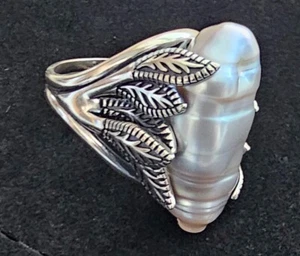 Anello JTV grigio coltivato perla d'acqua dolce, argento sterling BBJ 925, misura 10 - Foto 1 di 13