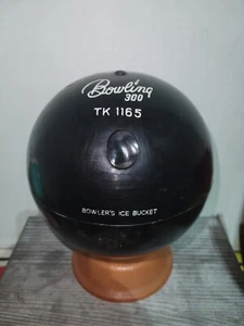 Vintage Bowling Ball Ice Bucket 300 1960s Kitch Barware 9” Tall X 6” - Picture 1 of 4