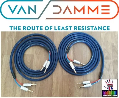 Van Damme Blue Series Studio 2x2.5mm Speaker Cable 2.5m pair - HQ banana plugs - Image 1 of 4