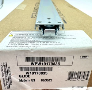 Whirlpool Refrigerator Drawer Glide #W10170835 *OPEN BOX, NEVER USED OEM* - Picture 1 of 5