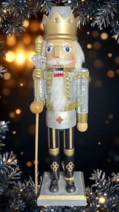 Christmas Soldier King Nutcracker Sequence, Sparkly, Home Decor 14”New - Picture 1 of 2