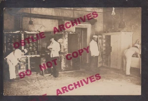 Waupun WISCONSIN RPPC c1910 PRISON BAKERY Prisoners Kitchen INTERIOR VIEW WI KB - Picture 1 of 3