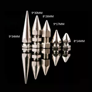 Metal Punk Studs Cone Spikes Spots Rivets for Leather Jacket Belt Crafts DIY - Picture 1 of 19