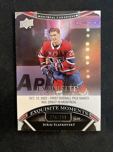 22-23 UD Black Diamond Hockey RC Exquisite Moments ECM-JS Juraj Slafkovsky /299 - Picture 1 of 2