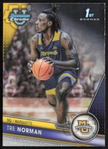 2023-24 Bowman University Chrome #87 Tre Norman Marquette Golden Eagles - Picture 1 of 2