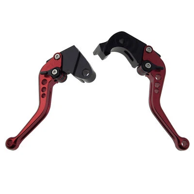 Hand Red For Kawasaki Ninja ZX 6R 07-14 CNC Shorty Brake Clutch Levers Finger - Image 1 of 4