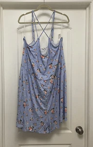 NEU ULTRA FLIRT Damen 3X blau ärmellose Stramplershorts mit Blumenmuster Stretch - Bild 1 von 8
