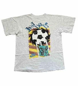 Vintage 1990er Nike Fußball Spruch T-Shirt Sport kein Etikett Futbol Large 23x27 OG - Bild 1 von 11