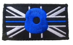 Thin Blue Line Blue Police Union Jack Hook Fastener Remembrance Patch - Picture 1 of 2