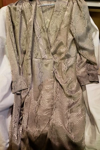 Womens mod v neck tunic shift dress shiny snakeskin look, Sz M - Picture 1 of 6