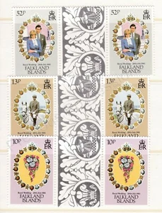 1981 Royal Wedding Charles & Diana MNH GUTTER Set Falkland Islands SG 402-404 - Picture 1 of 1
