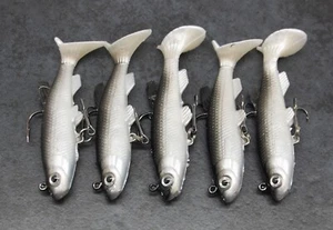 Soft Plastic Vibe Lures x5, 75mm, Vibes Paddle Tail Poddy Mullet Fishing Lure - Picture 1 of 5