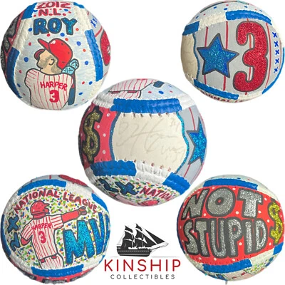 Bryce Harper signed Baseball JSA COA Hand Painted Carter X Phillies Auto Y269 - Image 1 of 4