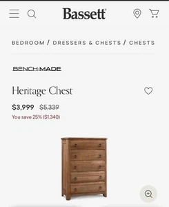 bassett furniture dresser - Picture 1 of 5