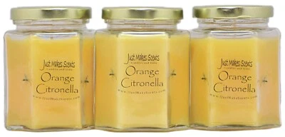 3-Pack Orange Citronella Candle New 8oz Hexagon by Just Makes Scents - Image 1 of 4