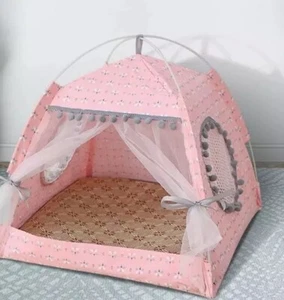 Dog tent Cat bed pink Dog bed New 20 in by 20 Pink Collapsable New - Picture 1 of 12