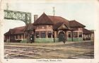 Union Railroad Depot Marion Ohio OH Train Tracks 1908 Postcard