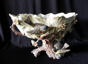 Lenwile Ardalt Japón CUENCO CON PATAS DE PÁJAROS Pintado a Mano Porcelana Bisque - Imagen 1 de 13