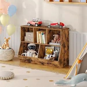HOOBRO Kids Toy Storage Cabinet Bookcase Bookshelf Bedside Organizer Bedroom - Picture 1 of 10