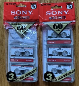 Sony • MC60 MC-60 • Microcassette Blank Tape • Dictation • Open Package of 5 - Picture 1 of 2