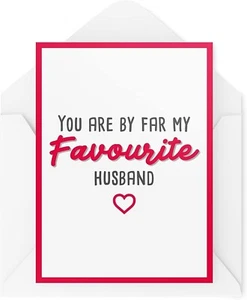 Lustige Valentinstagskarte für Ehemann. Sie sind bei weitem mein Lieblingsmann. - Bild 1 von 1