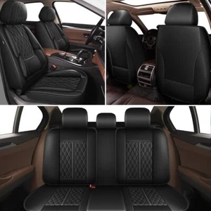 Deluxe PU Leather Car Seat Cover Cushion Full Set Black For KIA K900 2015-2020 - Picture 1 of 9