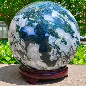 53.44LB Natural Agua Hierba Ágata Bolas Cuarzo Cristal Esfera Curativa - Imagen 1 de 10