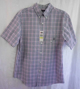 Chaps Men Shirt Size M NWT Multi Cotton Blend Short Sleeve Button Collar & Front - Picture 1 of 12