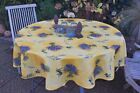 Tablecloth Provence Non-Iron 63in Round Lavender Yellow France Easy-Care